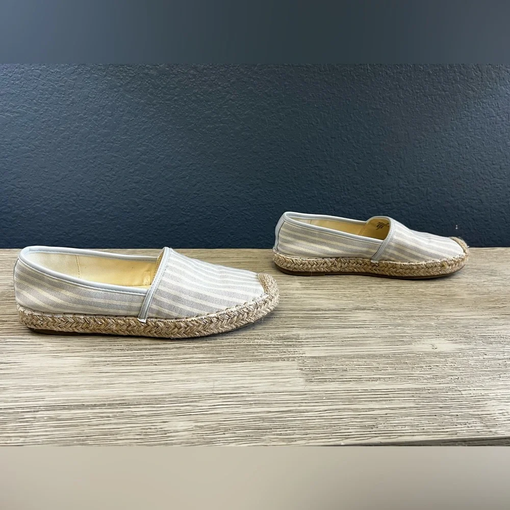 Bandolino Beige and Cream Striped Espadrilles